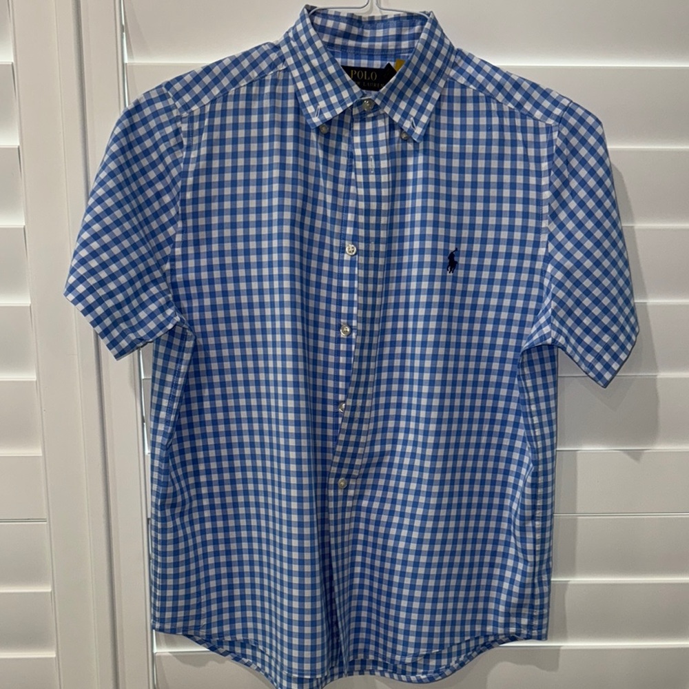 Polo by Ralph Lauren Blue Casual Button Down Shirt Youth 14/16